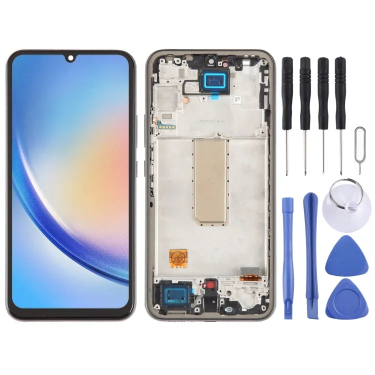 OLED LCD-schermdigitizer volledige montage met frame voor Samsung Galaxy A34 5G SM-A346B