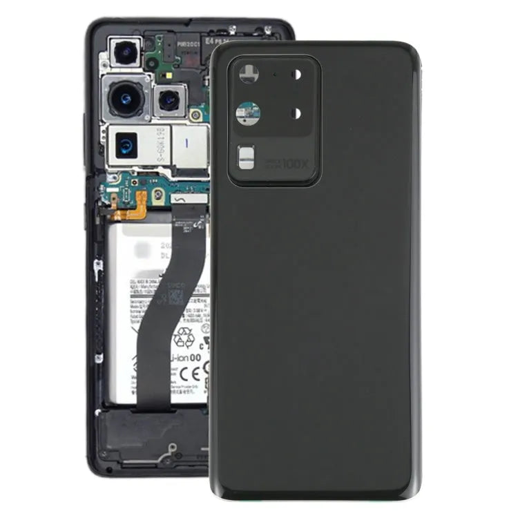 Batterijachterklep met cameralensframe voor Samsung Galaxy S20 Ultra (zwart)