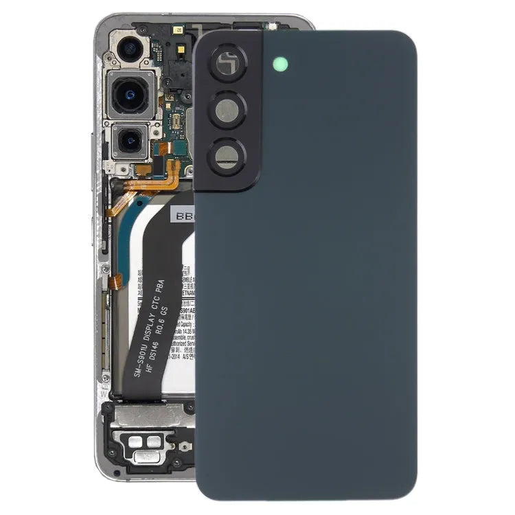 Batterijachterklep met cameralensframe voor Samsung Galaxy S22 5G SM-S901B (groen)