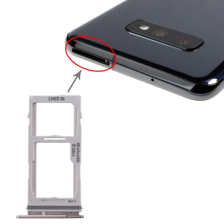 SIM- en microSD-kaartlade voor Samsung Galaxy S10+ S10 S10e (zwart)