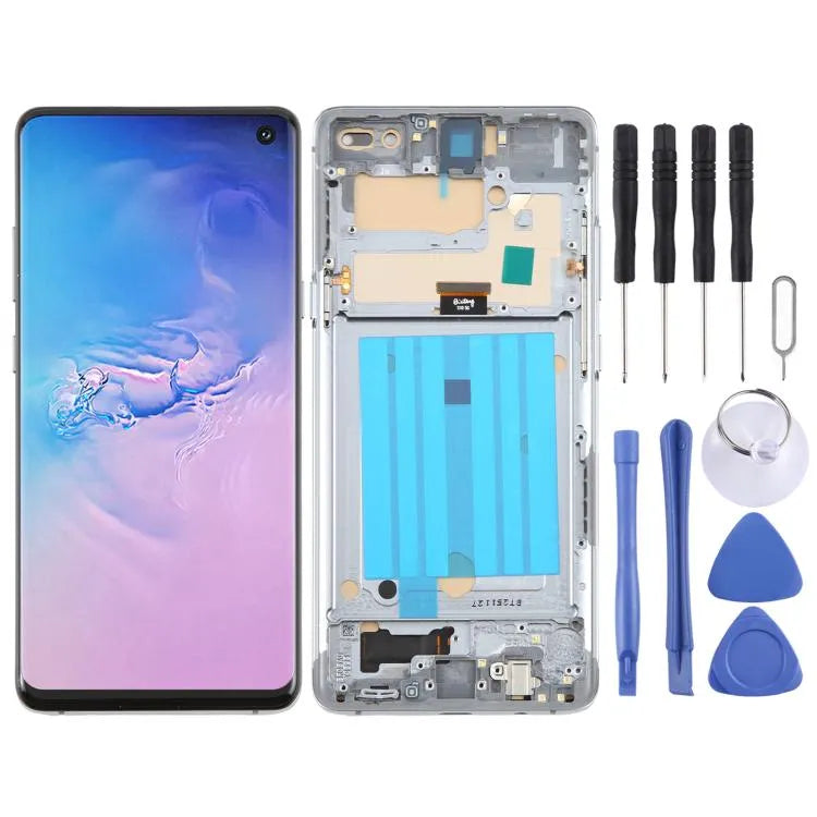 TFT LCD-scherm digitizer met frame voor Samsung Galaxy S10 5G SM-G977B zonder vingerafdruk (zwart)