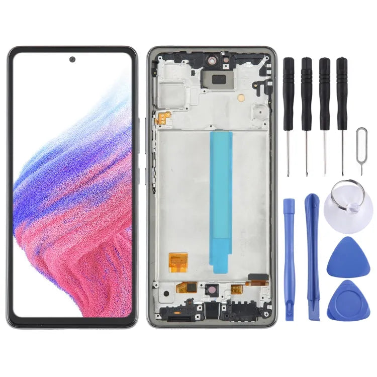 OLED LCD-schermdigitizer met frame voor Samsung Galaxy A53 5G SM-A536 6,48 inch (zwart)