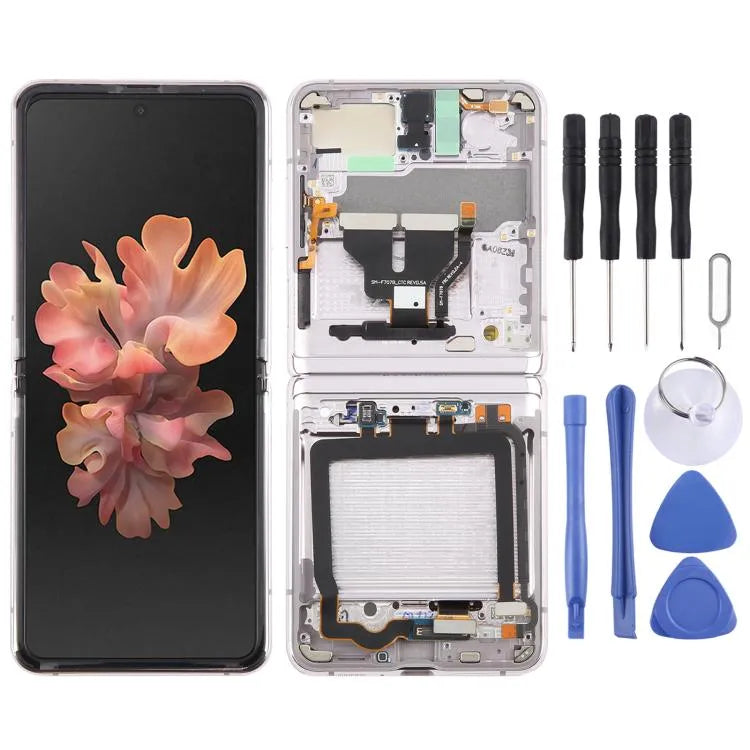 LCD-schermdigitizer met frame voor Samsung Galaxy Z Flip 5G SM-F707 (goud)