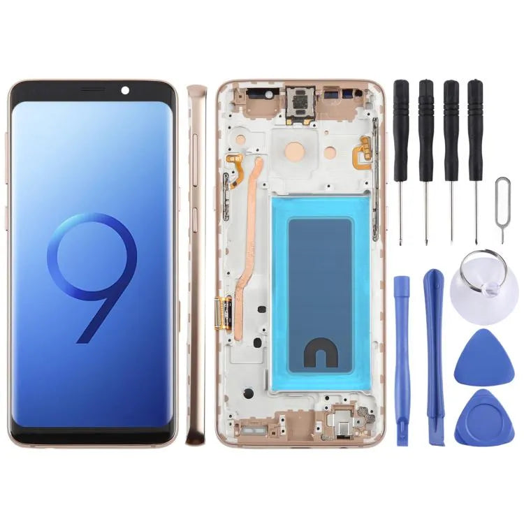 TFT LCD-schermdigitizer met frame voor Samsung Galaxy S9 SM-G960F 5,8 inch (goud)