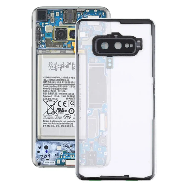 Transparante achterklep met cameralensframe voor Samsung Galaxy S10e G970F G970U G970W SM-G9700