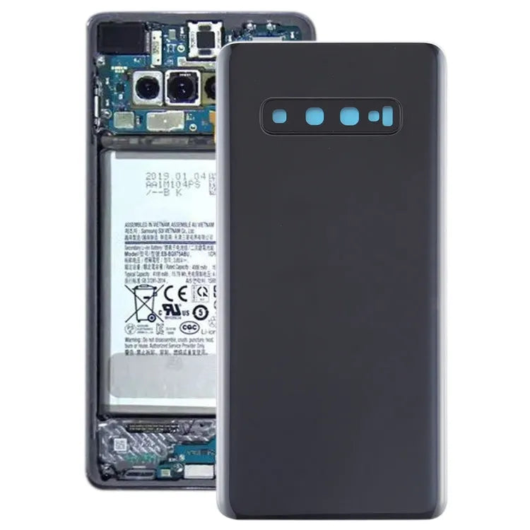 Batterijachterklep met cameralensframe voor Samsung Galaxy S10+ (zwart)