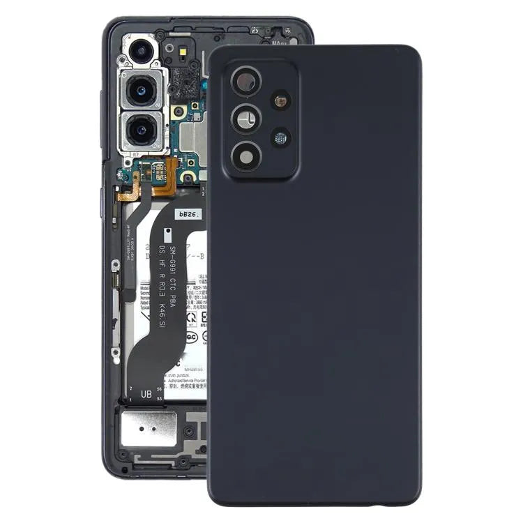 Batterijachterklep met cameralensframe voor Samsung Galaxy A52 5G en A52 4G (zwart)
