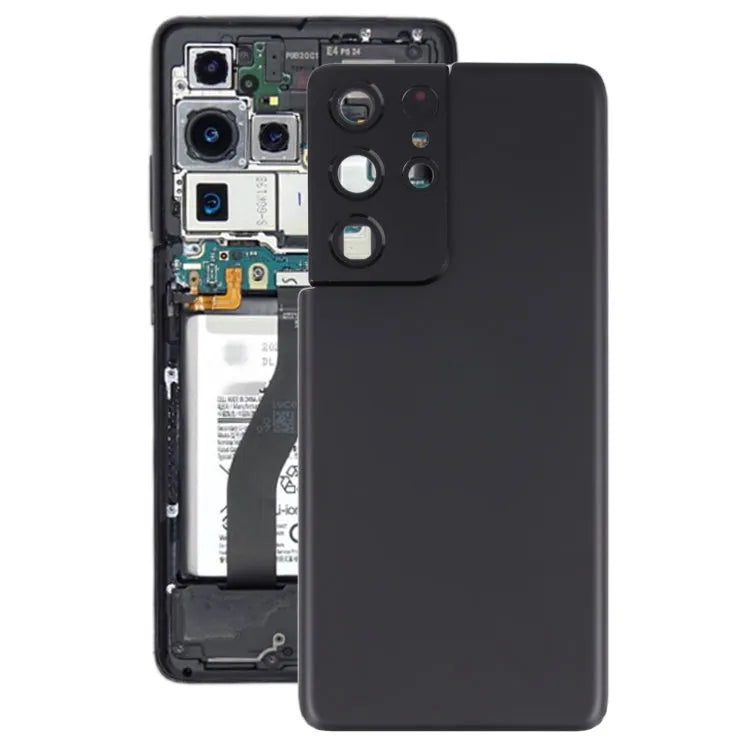Batterijachterklep met cameralensframe voor Samsung Galaxy S21 Ultra 5G (zwart)