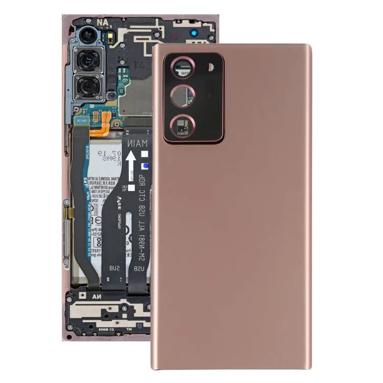 Batterijachterklep met cameralensframe voor Samsung Galaxy Note20 Ultra (roségoud)