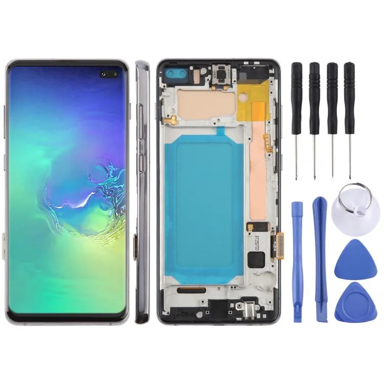 TFT LCD-scherm met digitizer en frame zonder vingerafdruk voor Samsung Galaxy S10+ SM-G975 (zwart)