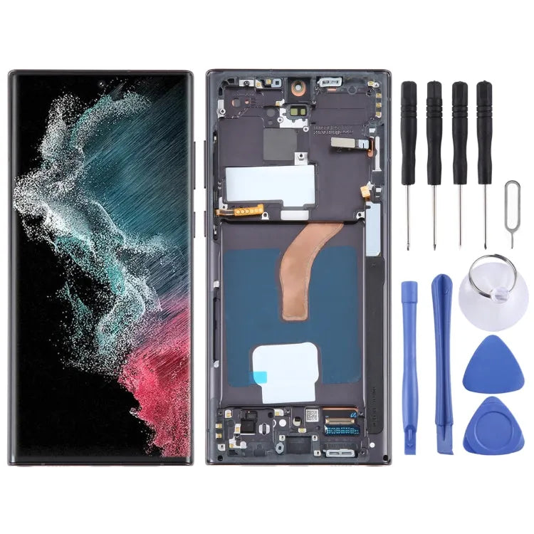 Originele LCD-schermdigitizer met frame voor Samsung Galaxy S22 Ultra 5G SM-S908B (EU)
