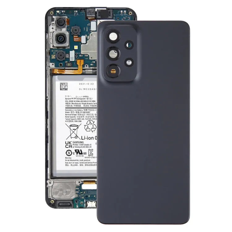 Originele achterklep met cameralensframe voor Samsung Galaxy A53 5G SM-A536B (zwart)