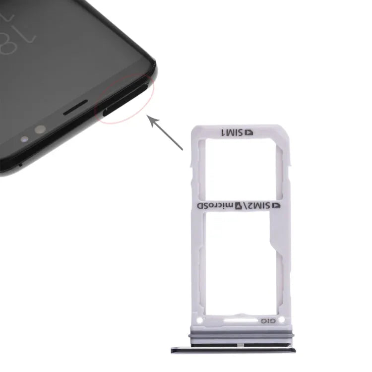Dual SIM- en Micro SD-kaartlade (zwart) voor Samsung Galaxy S8 en S8+