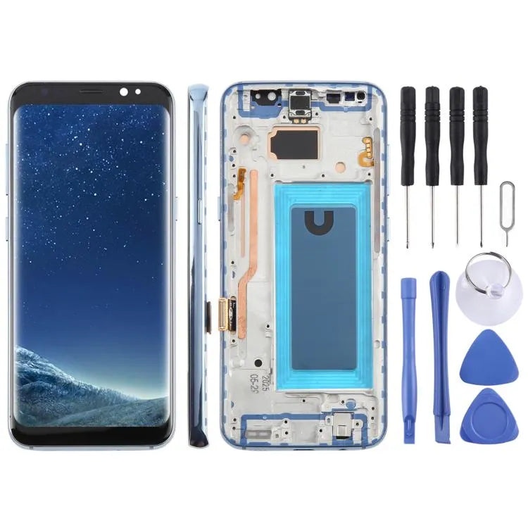 TFT LCD-schermdigitizer met frame (blauw, 5,7 inch) voor Samsung Galaxy S8 SM-G950F