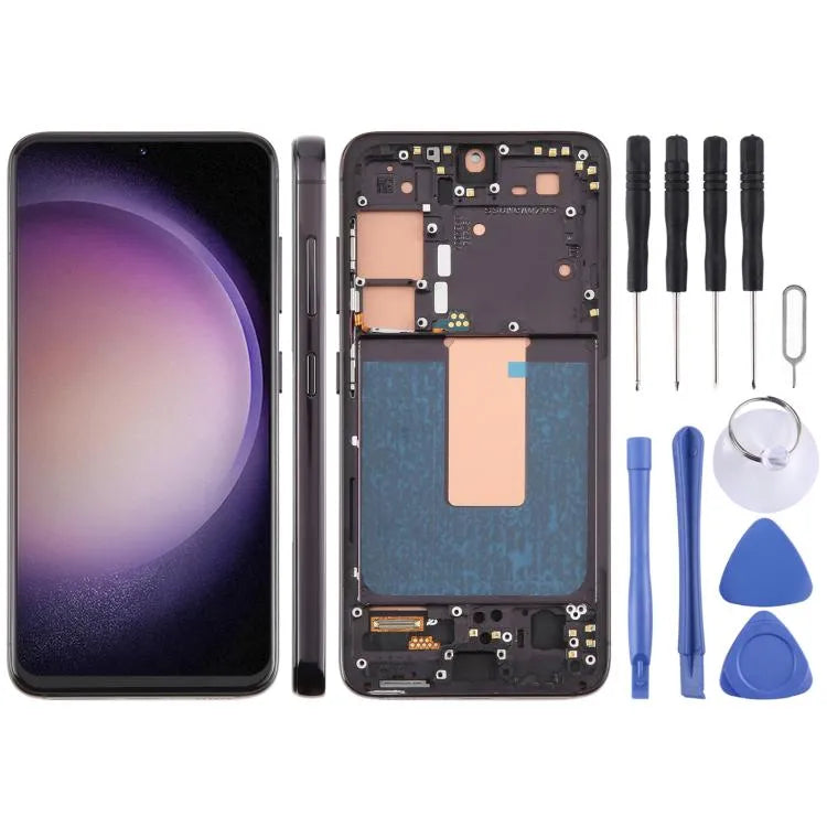TFT LCD-schermdigitizer met frame zonder vingerafdruk voor Samsung Galaxy S23 SM-S911B (EU)