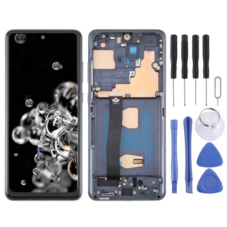 TFT LCD-schermdigitizer met frame zonder vingerafdruk voor Samsung Galaxy S20 Ultra 4G 5G SM-G988B