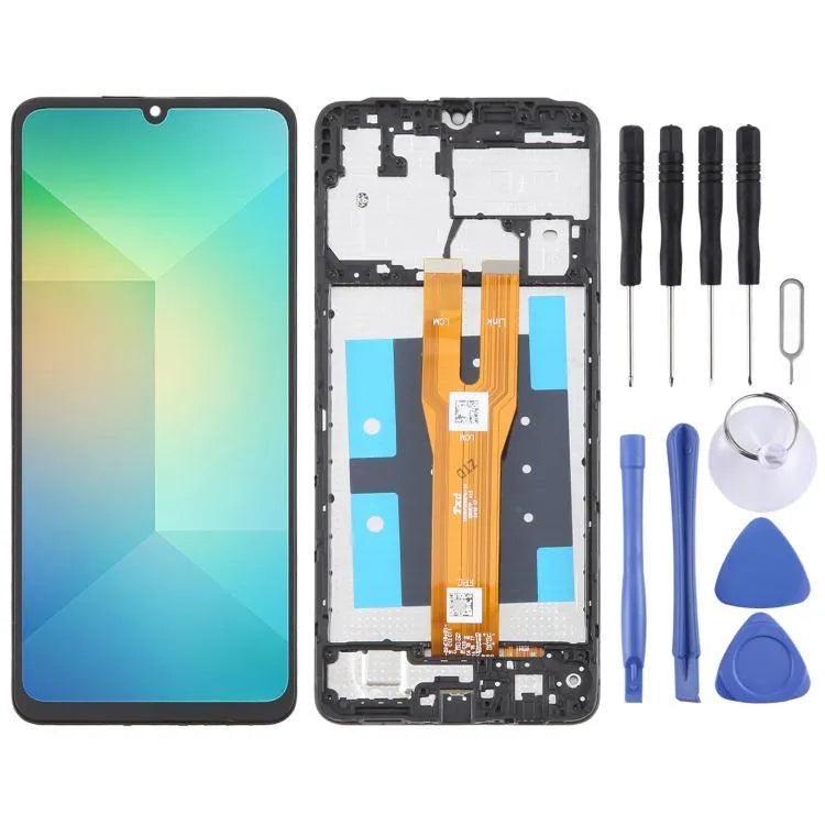 Origineel LCD-schermdigitizer met frame voor Samsung Galaxy A06 SM-A065F (zwart)