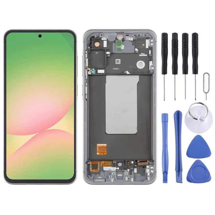 OLED LCD-schermdigitizer met frame voor Samsung Galaxy A56 SM-A566B 6,67 inch (grijs)