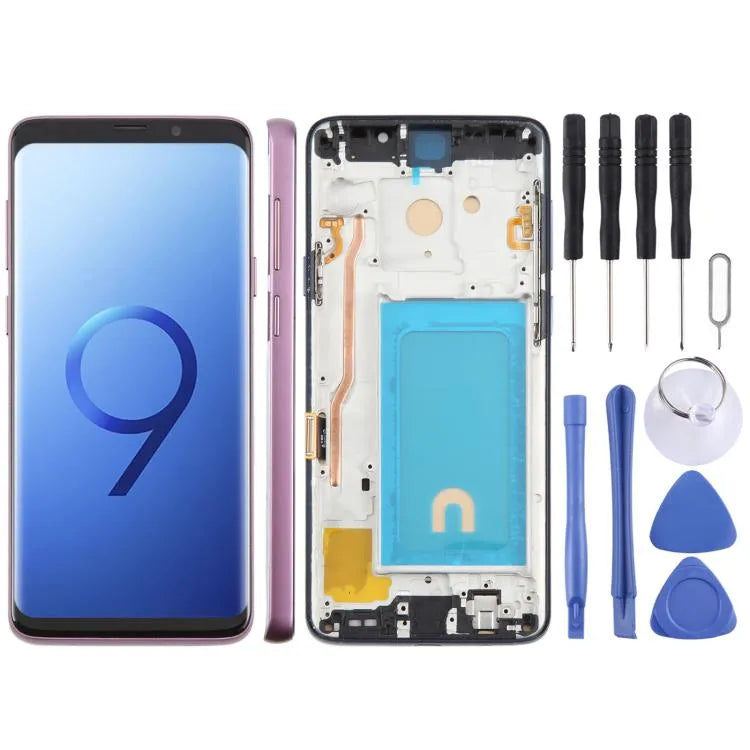 TFT LCD-schermdigitizer met frame voor Samsung Galaxy S9+ SM-G965F 6,18 inch (paars)