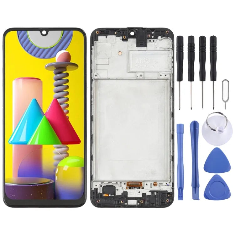 OLED LCD-schermdigitizer met frame voor Samsung Galaxy M31 M31 Prime SM-M315 (zwart)