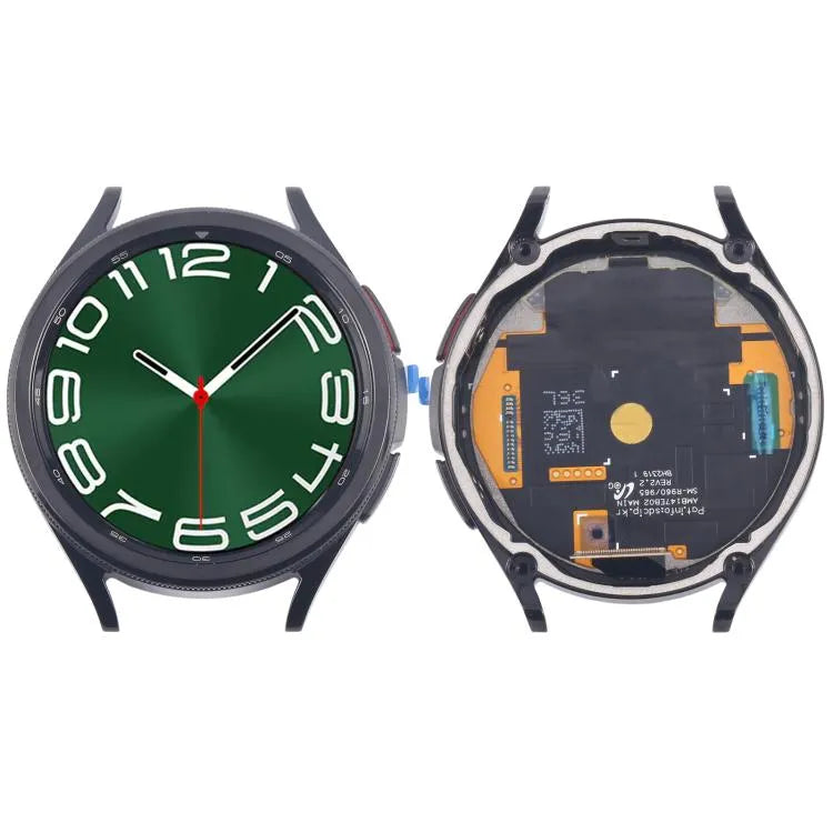 Origineel LCD-schermdigitizer met frame voor Samsung Galaxy Watch6 Classic 47 mm SM-R960 SM-R965 (zwart)