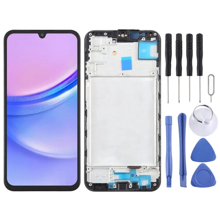 OLED LCD-schermdigitizer volledige montage met frame voor Samsung Galaxy A15 4G SM-A155F 6,43 inch