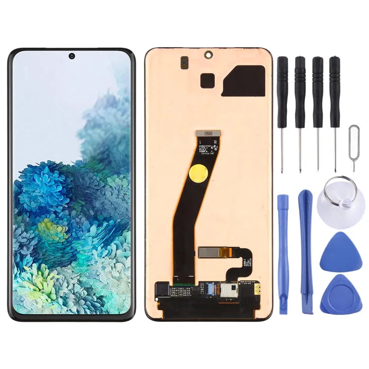 Origineel dynamisch AMOLED LCD-schermdigitizer volledige montage in zwart voor Samsung Galaxy S20 4G
