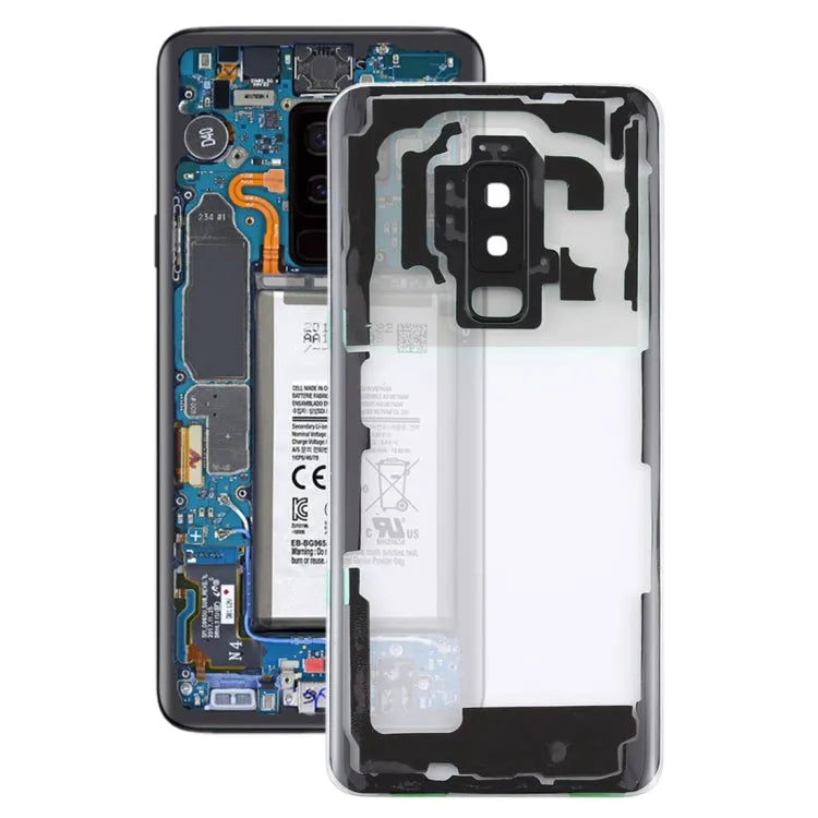 Transparante glazen achterklep met cameralensframe voor Samsung Galaxy S9+ SM-G965