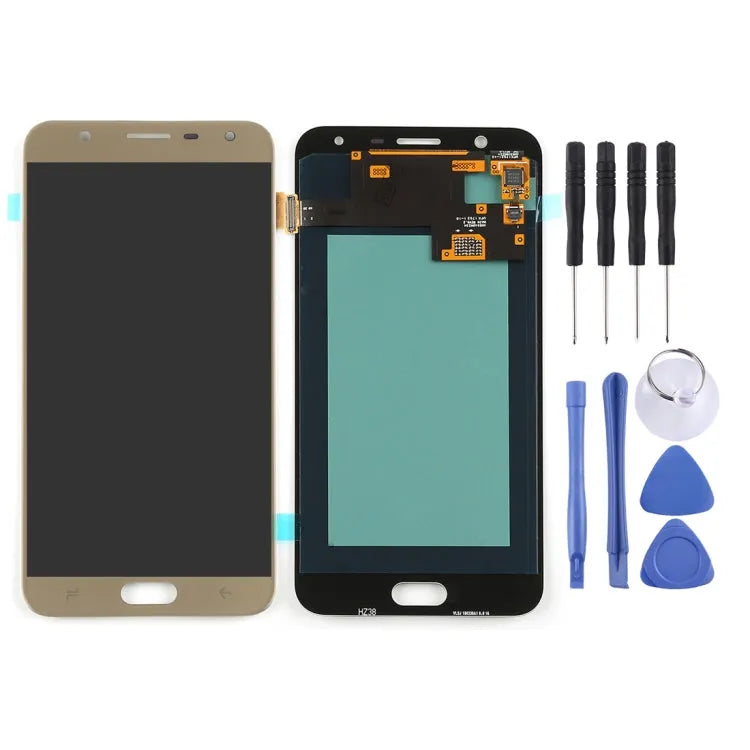 Origineel Super AMOLED LCD-schermdigitizer volledige montage voor Samsung Galaxy J7 Duo SM-J720 (goud)