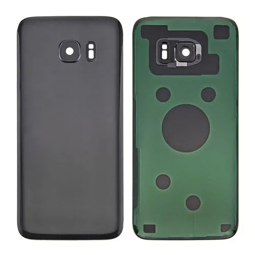 Glazen batterij-achterklep met cameralensframe in zwart voor Samsung Galaxy S7 SM-G930F