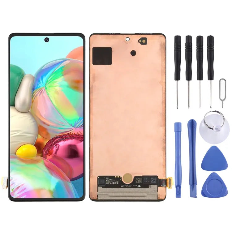 Origineel Super AMOLED-schermdigitizer volledige montage voor Samsung Galaxy A71 4G (zwart)