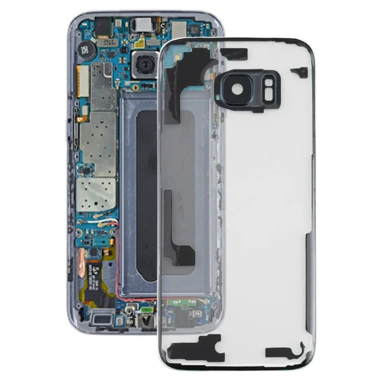 Transparante glazen achterklep met cameralensframe voor Samsung Galaxy S7 Edge SM-G935 SM-G9350