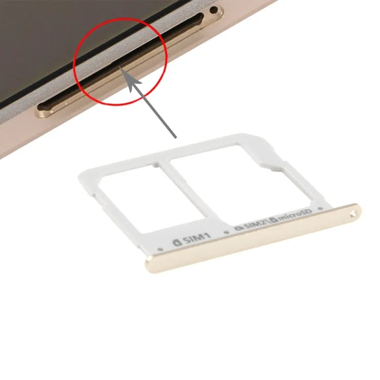 SIM-kaartlade en micro SD-kaartlade voor Samsung Galaxy A3 A5 A7 (2016) A3100 A5100 A7100 (goud)