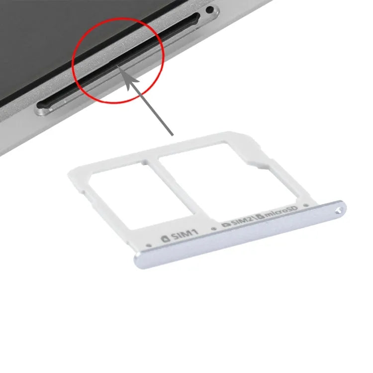 SIM-kaartlade en micro SD-kaartlade voor Samsung Galaxy A3 A5 A7 (2016) A3100 A5100 A7100 (grijs)