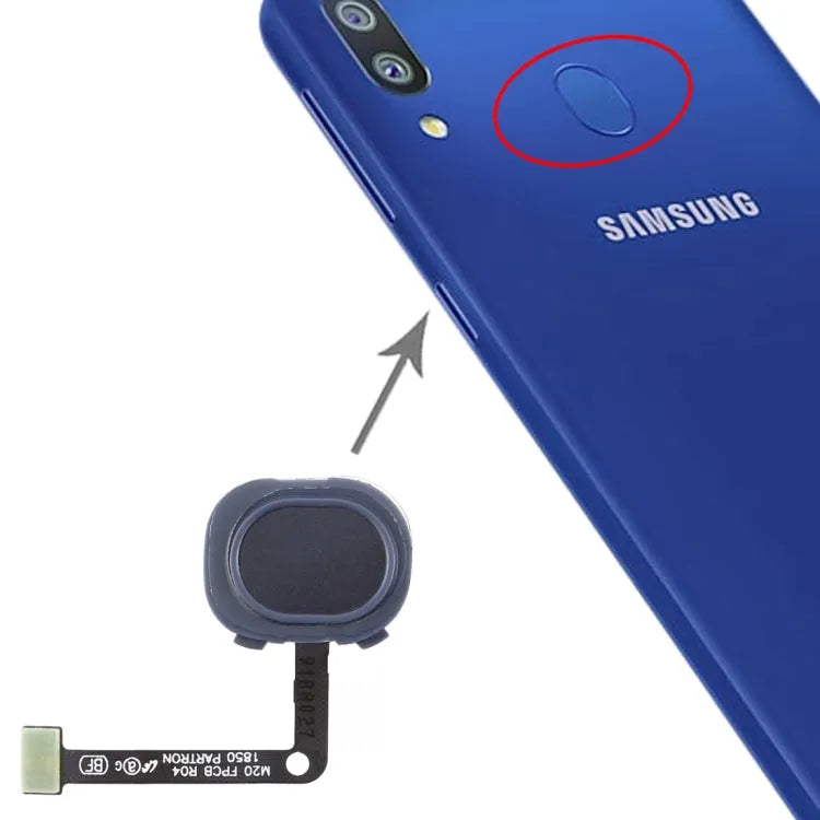 Vingerafdruksensor-flexkabel in zwart voor Samsung Galaxy M20 SM-M205