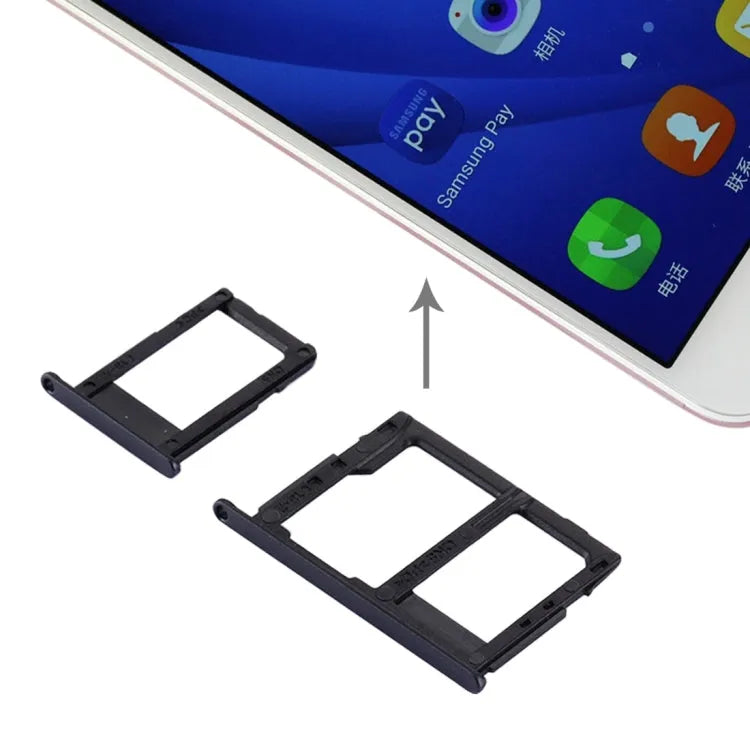 SIM-kaartlade met micro SD-houder in zwart voor Samsung Galaxy J5 Prime G570 en J7 Prime G610