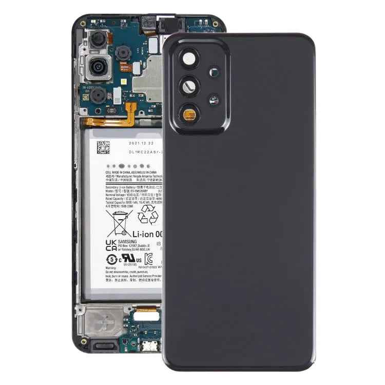 Originele batterij-achterklep met cameralensframe in zwart voor Samsung Galaxy A23 4G SM-A235F