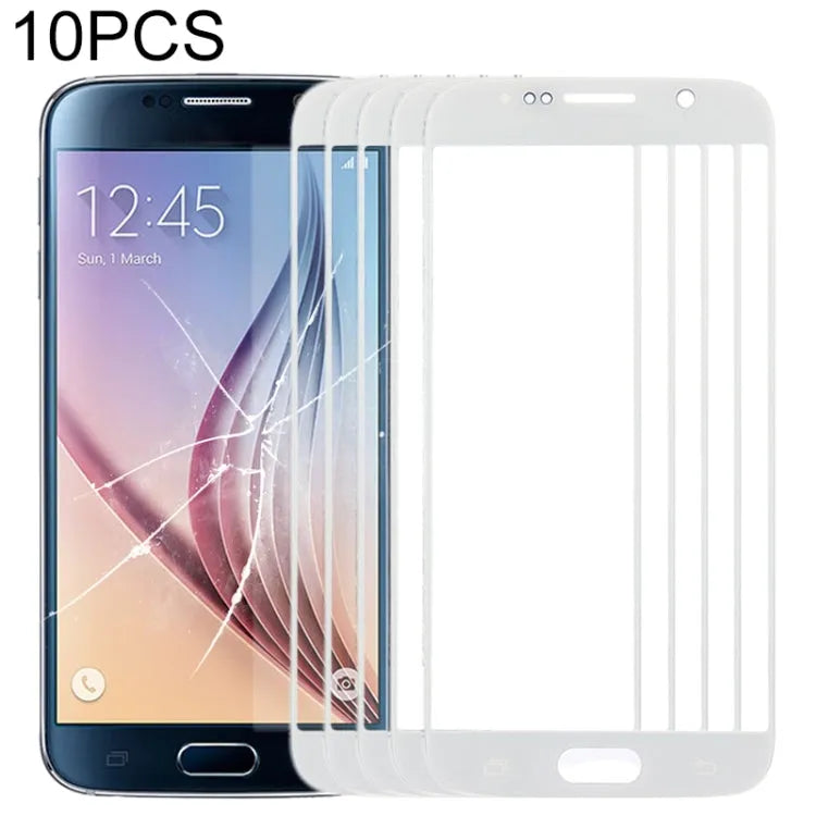 Set 10 stuks voorscherm buitenste glaslens in wit voor Samsung Galaxy S6 SM-G920F