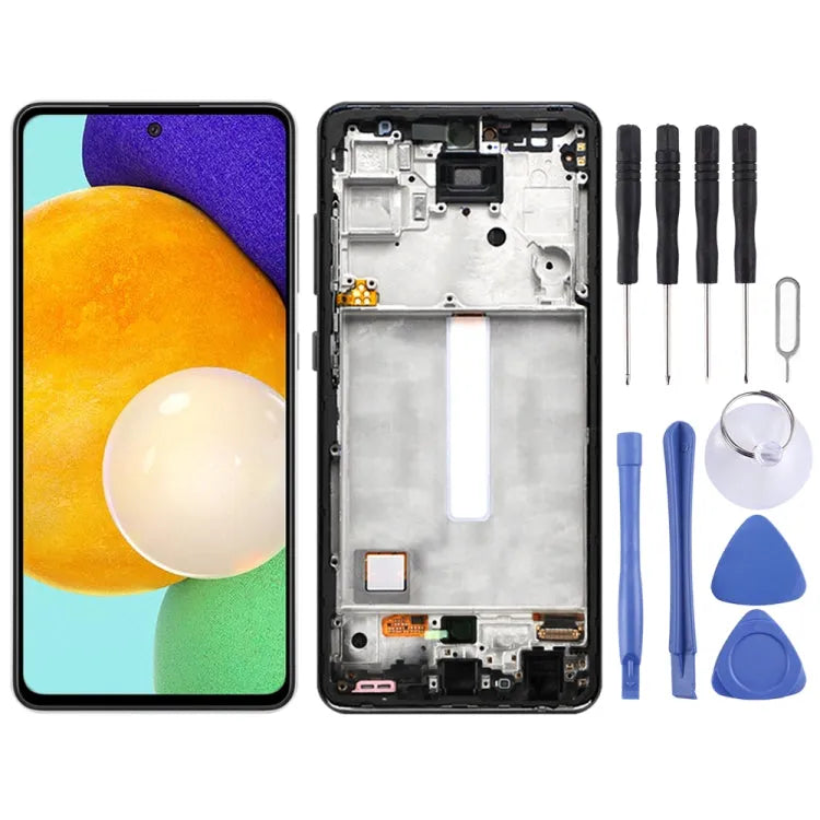Originele Super AMOLED-schermdigitizer met frame voor Samsung Galaxy A52 5G SM-A526