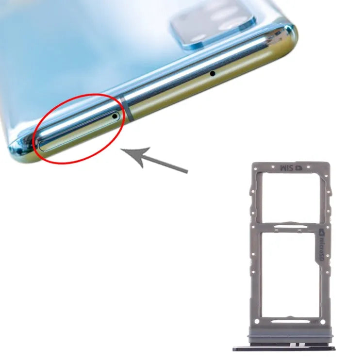 SIM-kaartlade met micro SD-kaartlade voor Samsung Galaxy S20 SM-G980 SM-G981 (zwart)