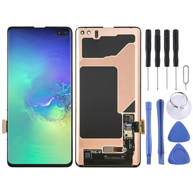 Originele Super AMOLED-schermdigitizer volledige montage voor Samsung Galaxy S10+ SM-G975 (zwart)