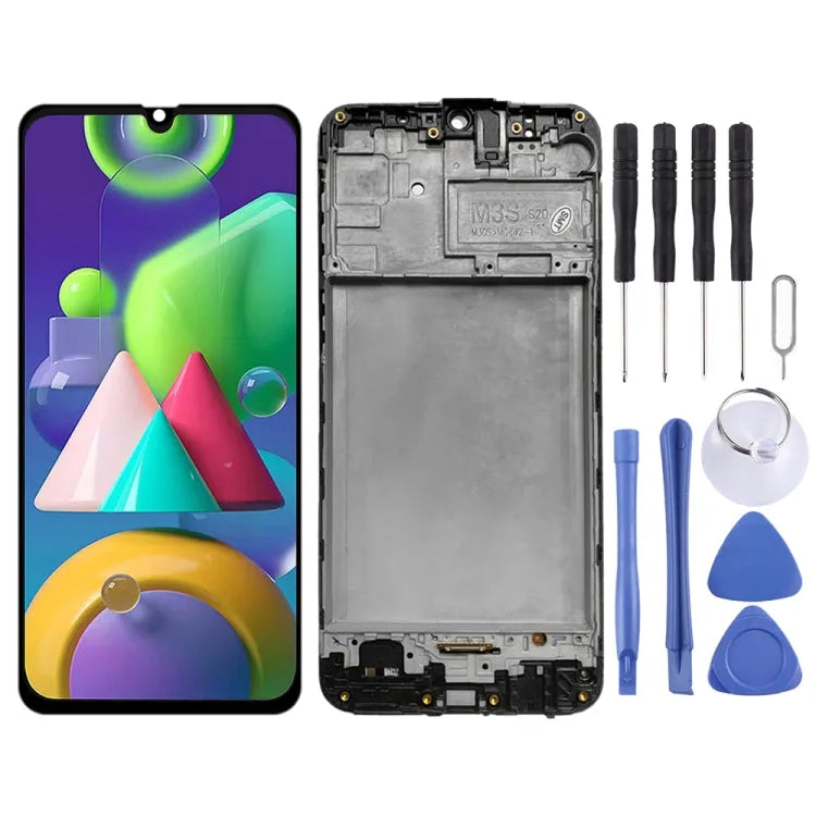 Origineel LCD-scherm met digitizer en frame voor Samsung Galaxy M21 SM-M215