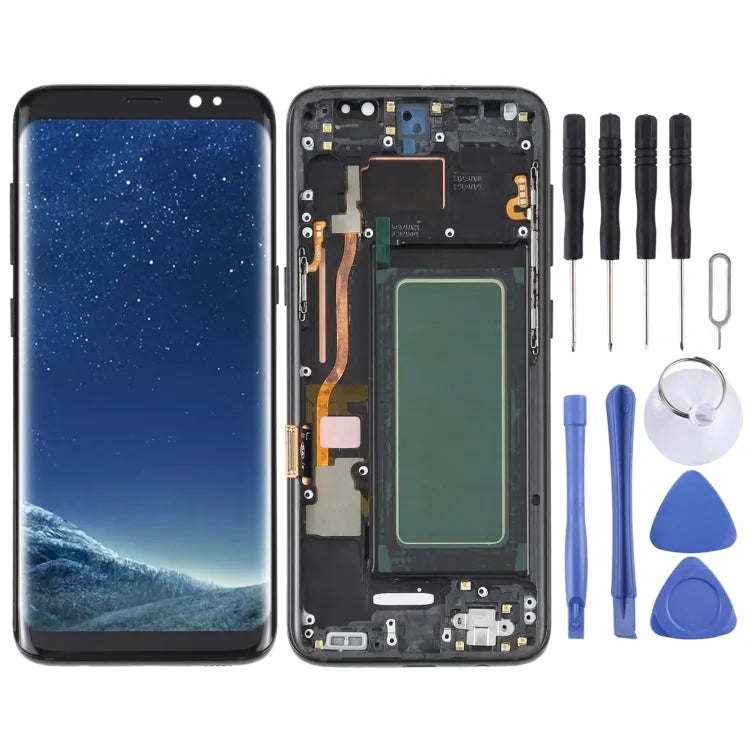 OLED LCD-schermdigitizer volledige montage met frame voor Samsung Galaxy S8 SM-G950