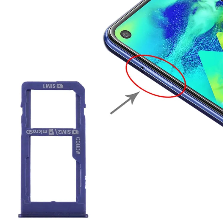 Set SIM-kaartlade plus SIM en micro SD-kaartlade in donkerblauw voor Samsung Galaxy M40 SM-M405