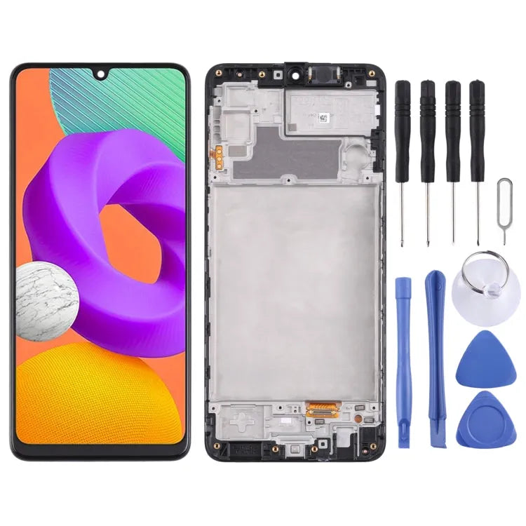 Origineel Super AMOLED-schermdigitizer met frame voor Samsung Galaxy M22 SM-M225F