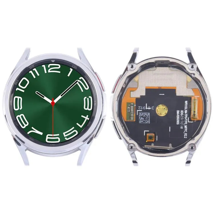 Origineel LCD-schermdigitizer volledige montage met frame voor Samsung Galaxy Watch6 Classic 43 mm SM-R950 SM-R955 (zilver)