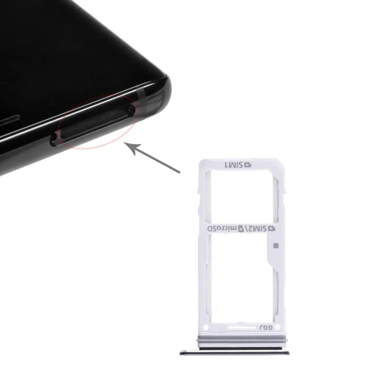 Set 2 SIM-kaartlades plus micro SD-kaartlade voor Samsung Galaxy Note 8 (zwart)