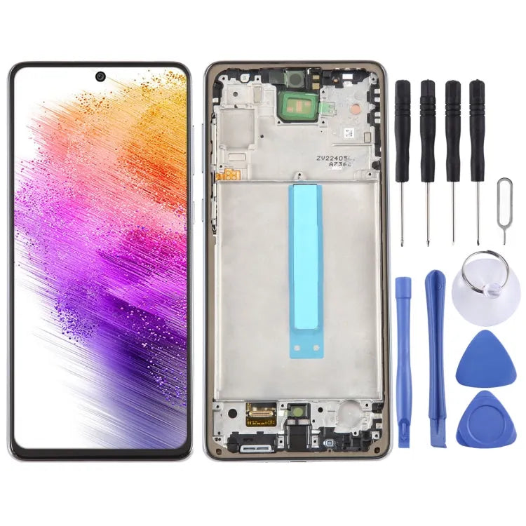 OLED LCD-schermdigitizer volledige montage met frame voor Samsung Galaxy A73 5G SM-A736B