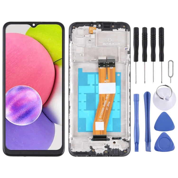 OEM LCD-schermdigitizer volledige montage met frame voor Samsung Galaxy A03s SM-A037F