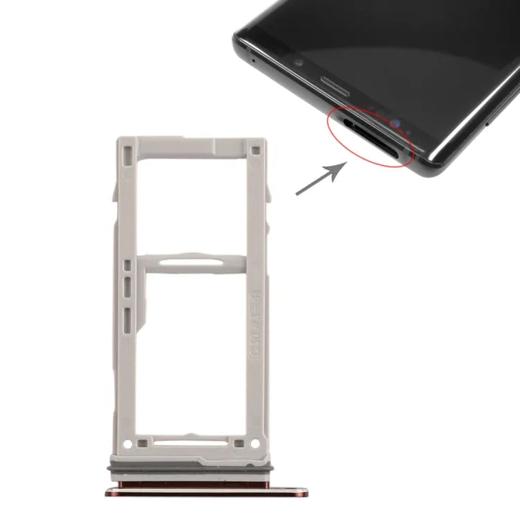 SIM-kaartlade plus micro SD-kaartlade in goud voor Samsung Galaxy Note9 SM-N960